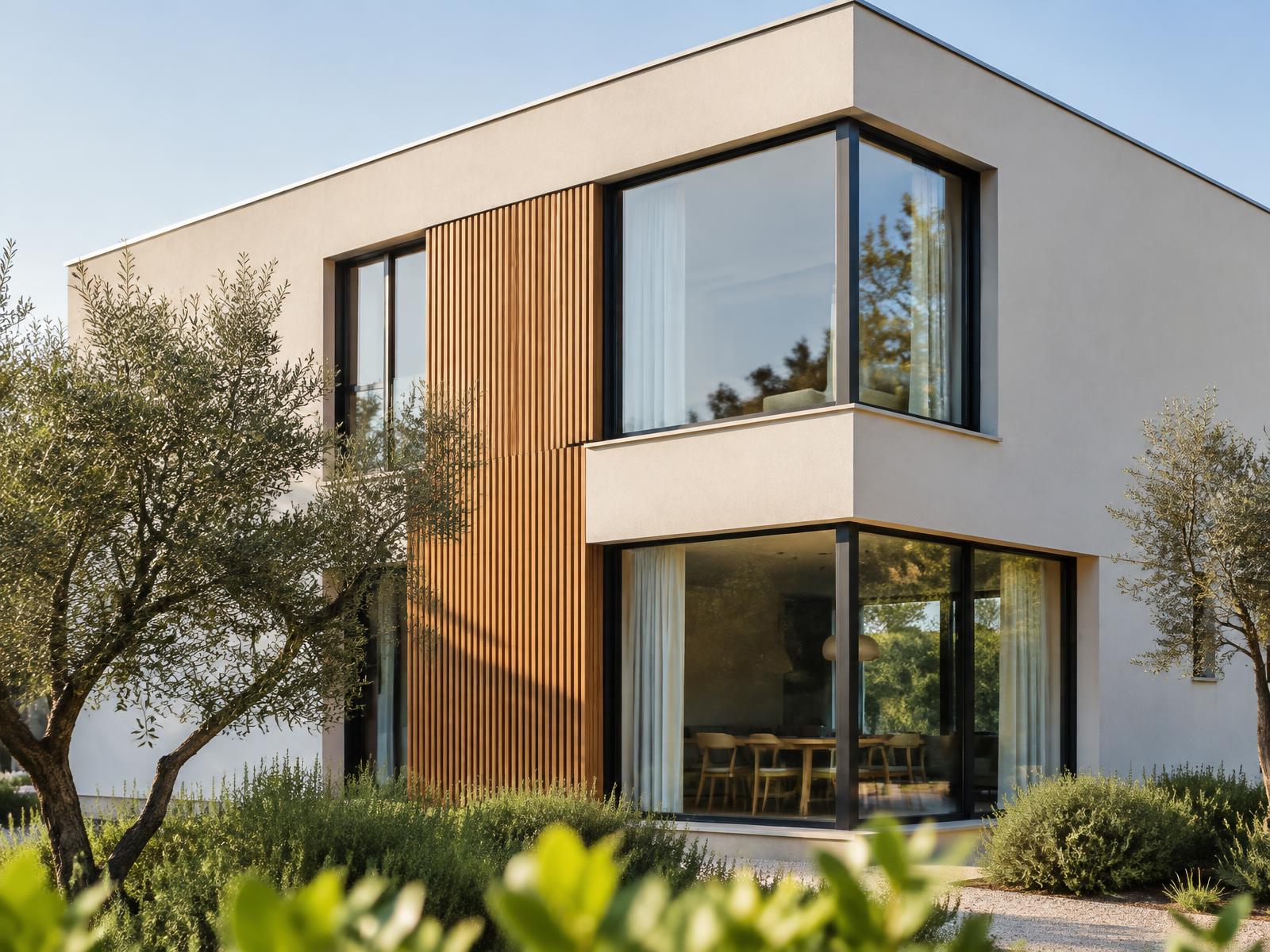 Modernes Wohnhaus mit Begrünung (Beispielmotiv)